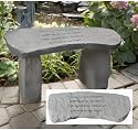 14.5" Gone Yet Not Forgotten Cast Stone Memorial Garden Bench