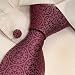 S2093 Designer Hand Made Burgundy Polka Dots Necktie Cufflinks Set Paisleys Ties Patt...