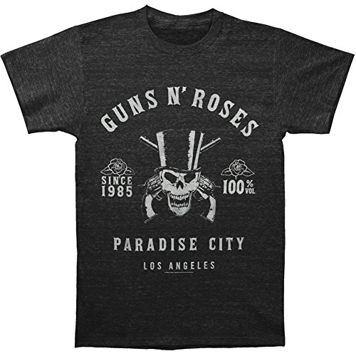 Guns N Roses Men's Skeleton L.A. Label Vintage T-shirt Heather