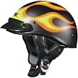 AFX Flame Adult FX-70 Touring Motorcycle Helmet w/ Free B&F Heart Sticker - Black/Orange