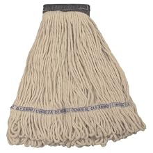 Wilen A11102, E-Line Looped End Wet Mop, Medium, 5" Mesh Band, Natural (Case of 12)