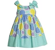 Girls Dots Print Cotton  Dress With a Ribbon 
