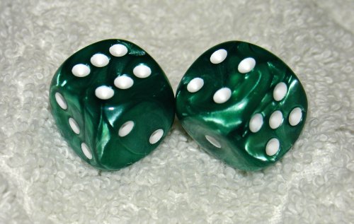 Green Marbled Dice Pair