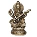 Metal Sculpture Hindu Goddess Saraswati 3 x 2 x 4.5 inches (saraswatib012)