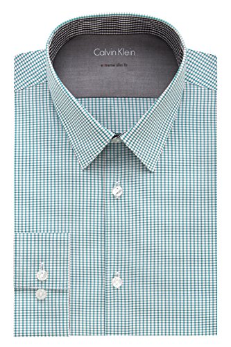 Calvin Klein Men's Xtreme Slim Fit Grid Check Dress Shirt