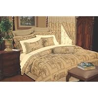 9Pcs Cal King Tapestry Palm Bedding Comforter Bed in a Bag
