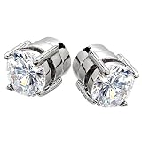 Clear CZ Magnetic Stud Earrings Emitations
