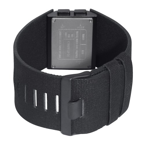 Converse Men's VR012001 Ace Black Digital Dial and Black Canvas Strap Watch