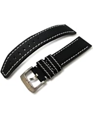 22mm MiLTAT Kevlar Watch Strap in White Stitches