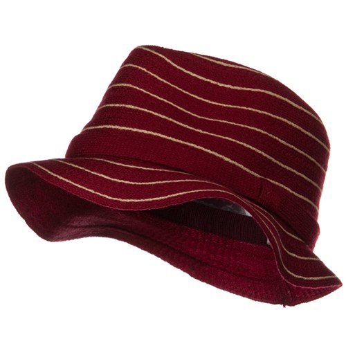 Polyester Braid Line Fedora - Burgundy Beige W19S48F