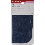 Singer 5-inch-by-5-inch Iron-On Patches, Denim, 2 per package