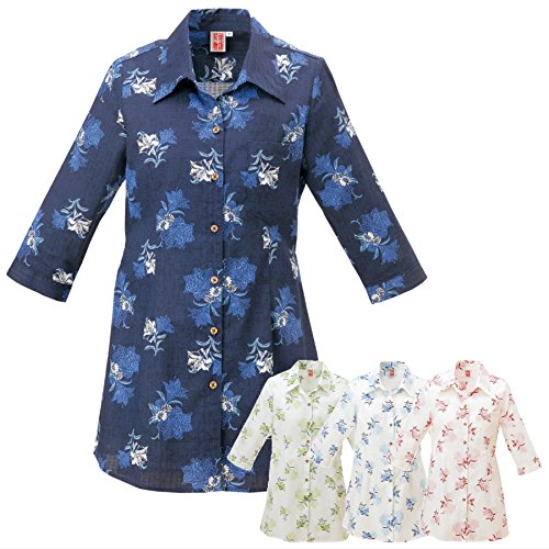 月桃物語 レディースかりゆしウェア・テッポウユリ柄(チュニック)