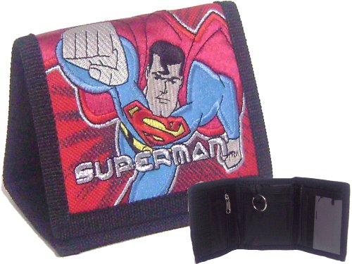  Superman Tri-fold Canvas Wallet Red