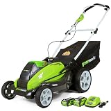 GreenWorks 25223 G-MAX 40V Li-Ion 19-Inch Cordless Lawn Mower w/ (1) 4Ah (1) 2Ah Batteries & Charger