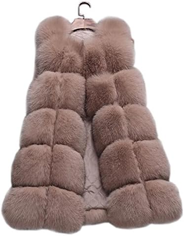 AORUI Lady's Warm Gilet Real Fox Fur Vests Khaki US8
