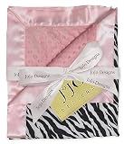 Review JoJo Designs Blanket-Zebra-PK / JoJo Designs Baby Blanket - Pink and Zebra Print Minky Dot Chenille and Satin