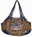 Kathy Van Zeeland Purse Handbag Natural/Dark Orchid Royal Treatment Ring Shopper