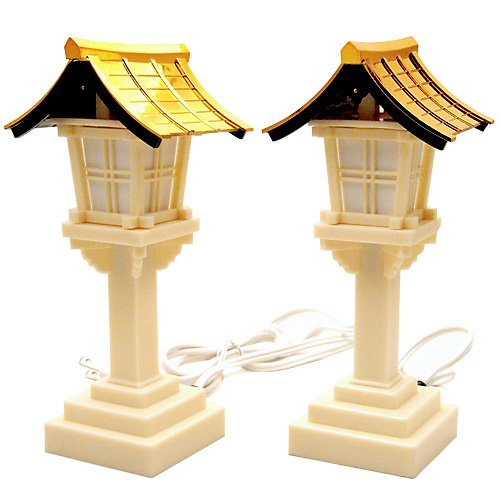 春日灯篭(銅屋根)(一対) (高さ20cm×屋根巾9cm)◆神棚(お宮)・神殿の神具、神前のお供えに欠かせない道具