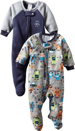 Gerber Baby-boys Infant 2 Pack Cookie Robots Sleeper Blanket