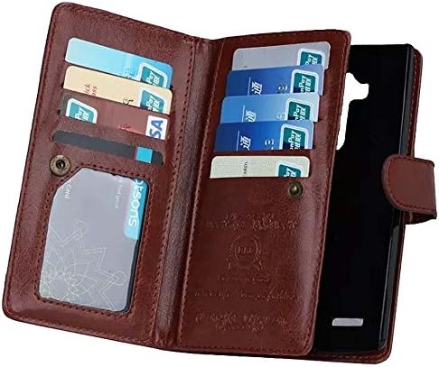 LG G5 Multi-Function Phone Wallet Case , TaoFilm Pro Premium PU Leather Wallet Bag Case [2 in 1 Magnetic Detachable Back Cover Flip] [ 9 Card Slots] [Wrist Strap] For LG G5 (Brown)