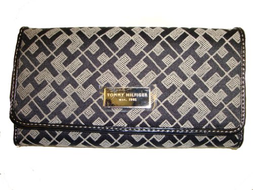 WOMEN’S TOMMY HILFIGER CHECKBOOK WALLET (BLACK ALPACA)
