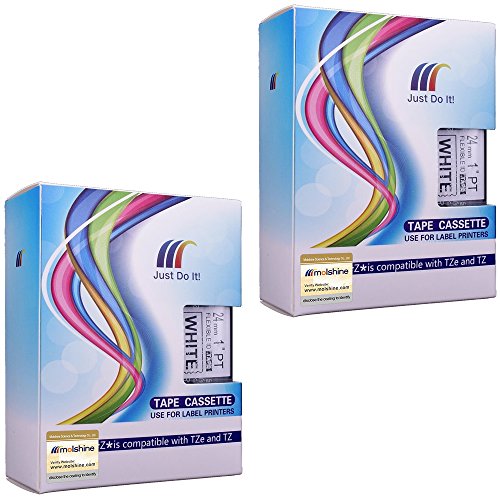 Molshine Compatible Label Tape Replacement for Brother TZE-FX251 Black on White (0.94'' 1/1