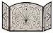 63" Fancy 3-Panel Scrollwork Design Iron Fireplace Screen