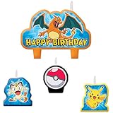 Pokemon Pikachu Birthday Candles 4 Pc