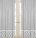 Gray and White Trellis Collection Gray Window Treatment Panels - Set of 2