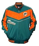 Mtc Marketing NFL Men's Miami Dolphins Lateral Track Jacket, Aqua/Coral, Small