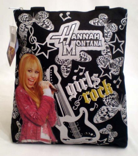 Hannah Montana Tote Bag - Officially Licensed Girls Rock Black & Silver Shoulder Bag; Great Gift Idea - Electronics