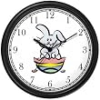 Bunny Hatching out of Easter Egg Easter Theme Wall Clock by WatchBuddy Timepieces (Slate Blue Frame)