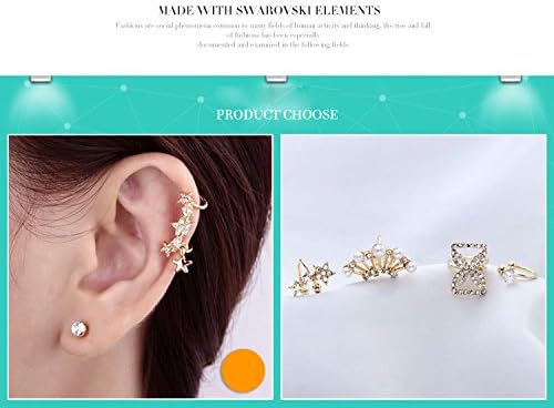 CIShop Star Diamond Earcuff Earrings Punk Style Ear Wrap Cuff Non-pierced Ear