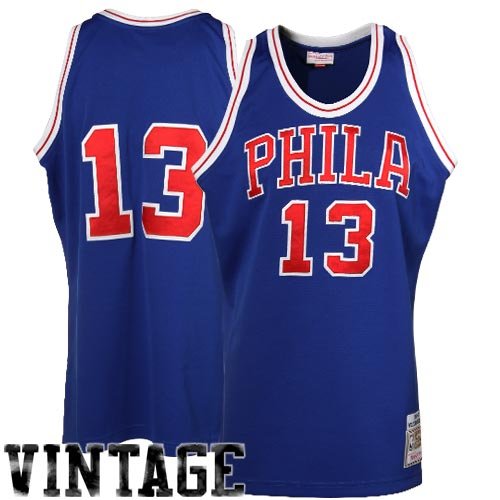 Mitchell & Ness Wilt Chamberlain Philadelphia 76ers 1966 Authentic Throwback Jersey - Royal Blue (52)