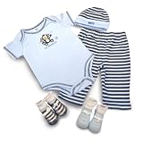 Baby Essentials Novelty Layette Gift Set for Boys, Blue/Brown, 3-6 Months