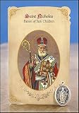 Saint Nicholas Patron of Sick Children Cardstock Holy Prayer Card w/ 1