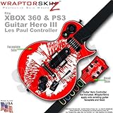 Big Kiss White on Red WraptorSkinz Skin fits XBOX 360 & PS3 Guitar Hero III Les Paul Controller (GUI