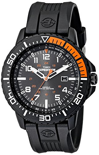 Timex Men s T49940 Expedition Uplander Black/Orange Resin Strap Watch