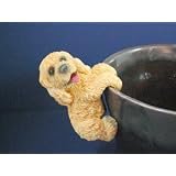 4 Golden Retriever Puppy Dog Flower Pot Hanger Figurine