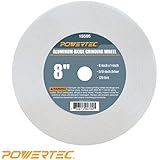POWERTEC 15505 White Aluminum Oxide Grinding Wheel, 8-Inch by 1-Inch, 5/8-Inch Arbor, 120 Grit