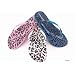 Ladies/Womens Flip Flops with Leopard Print (Pink White Blue)