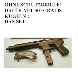Air Gun! M�chtige Maschinenpistole 56cm. mit satten 0.50 Joule Druck. Mit Schutzbrille (ACHTUNG VERKAUF AB 18!!)von "NICK AND BEN"