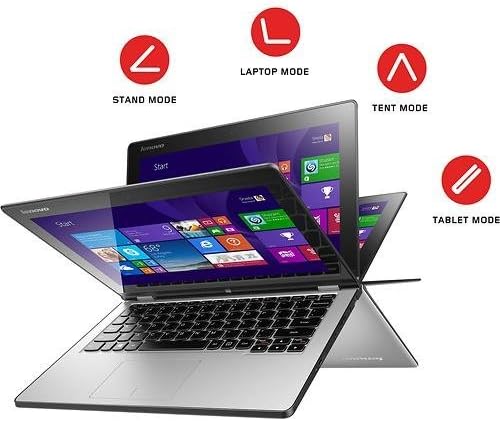 Lenovo Yoga 2 2-in-1 Convertible(Tablet or Laptop) Touch-Screen 11.6-inch Laptop (LED Full HD 10-point multi-touch IPS display, Intel Core i5-4202Y up to 2.0GHz, 4GB DDR3, 128GB SSD, Windows 8.1, Silver/Black)