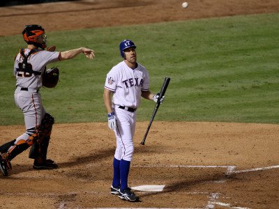 Texas Rangers v. San Francisco Giants, Game 5: David Murphy Photographic Poster Print by Elsa ., 12x16
