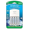 eneloop NEW 2000mAh Typical, 1900mAh Minimum, 1500 cycle, 4 Pack AA, Ni-MH Pre-Charged Rechargeable Batteries with 4 Position Charger