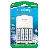 eneloop NEW 2000mAh Typical, 1900mAh Minimum, 1500 cycle, 4 Pack AA, Ni-MH Pre-Charged Rechargeable Batteries with 4 Position Charger ~ Sanyo