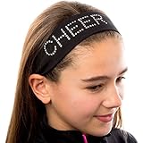 Cheer Rhinestone Studded Stretch Headband Funny Girl Designs