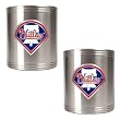 Philadelphia Phillies MLB 2pc Stainless Steel Can Holder Set- Primary Logo by Great American Products