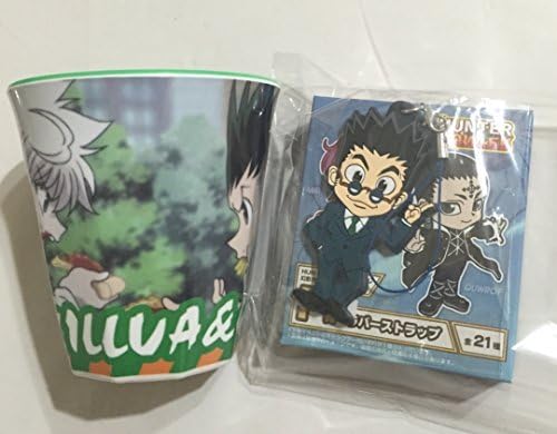HUNTER ~ HUNTER lottery illusion brigade ver. E Award melamine cup &amp; cans badge set + F Award rubber strap 2 piece set Killua Gon Leorio Hunter ~ Hunter lottery cup cup Rabasuto Leorio EF