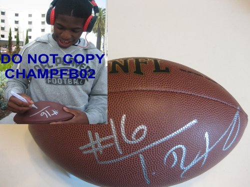 TITUS YOUNG,DETROIT LIONS,BOISE STATE BRONCOS,SIGNED,AUTOGRAPHED,NFL FOOTBALL, WITH PROOF + COA